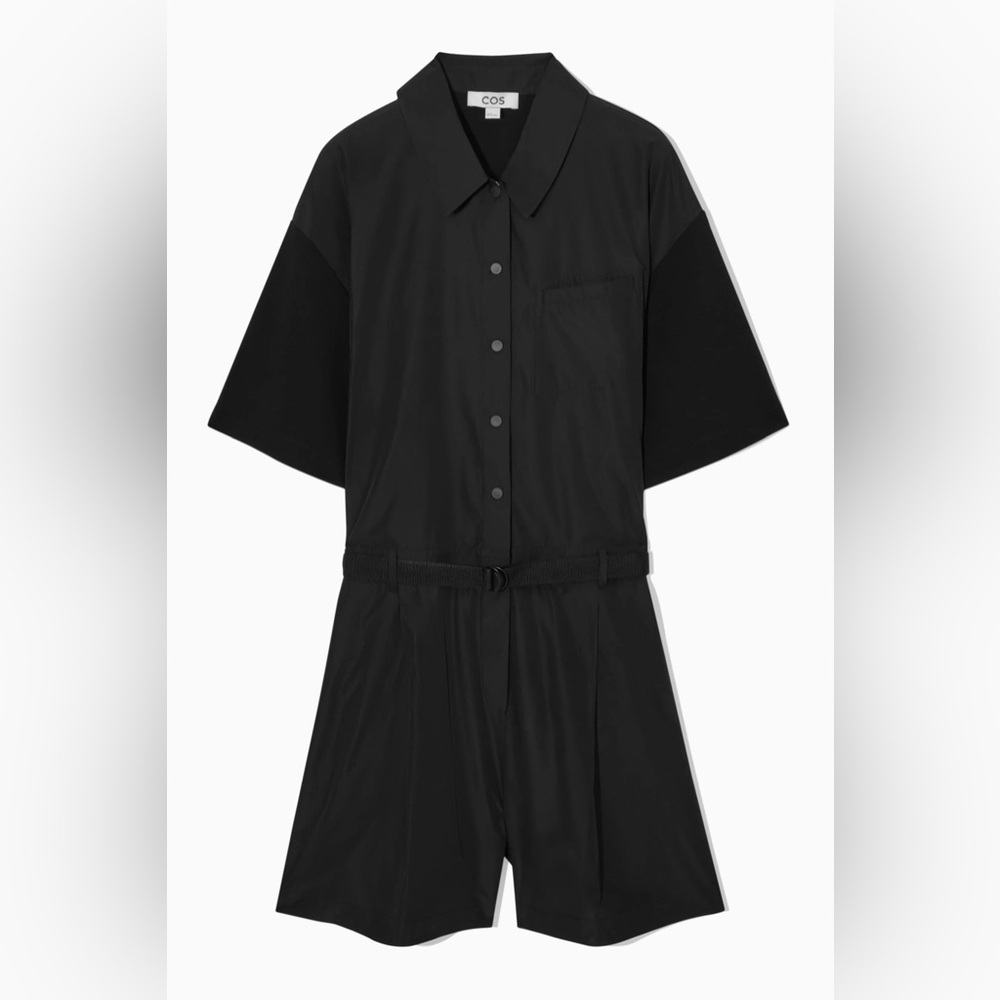 COS Black Short-Sleeve Jumpsuit